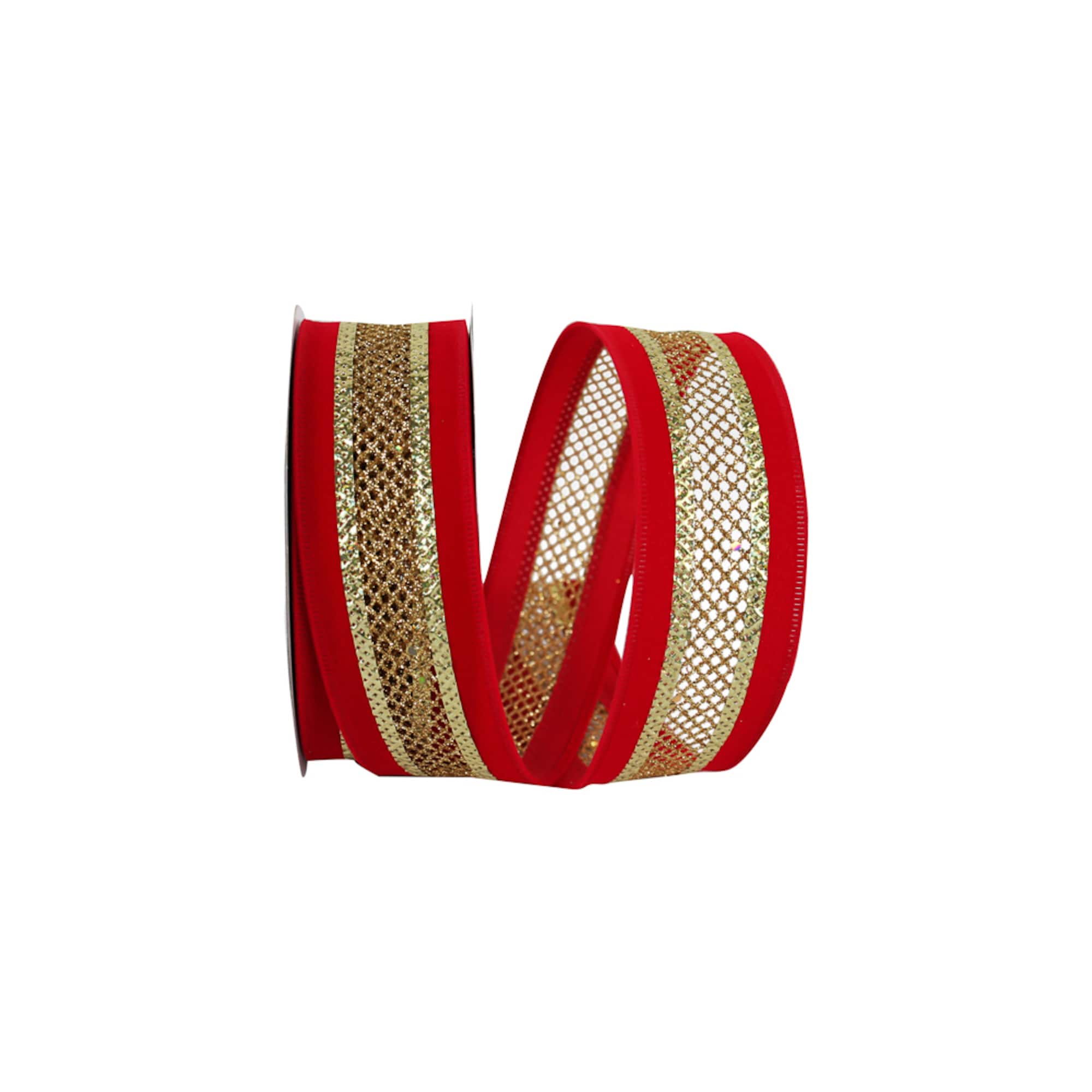 JAM Paper 1.5" x 10yd. Velvet Wired Mesh Middle Ribbon